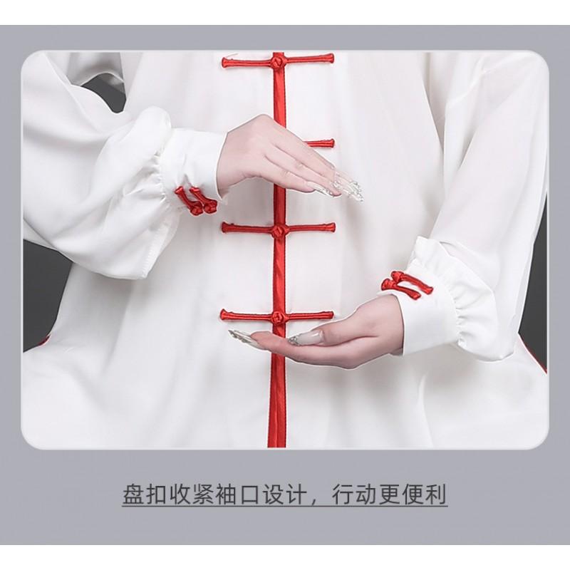 Wushu Practice Uniforms Men Women Cotton-Silk Blend Martial Arts Suits Tai Chi Qigong Team Performances