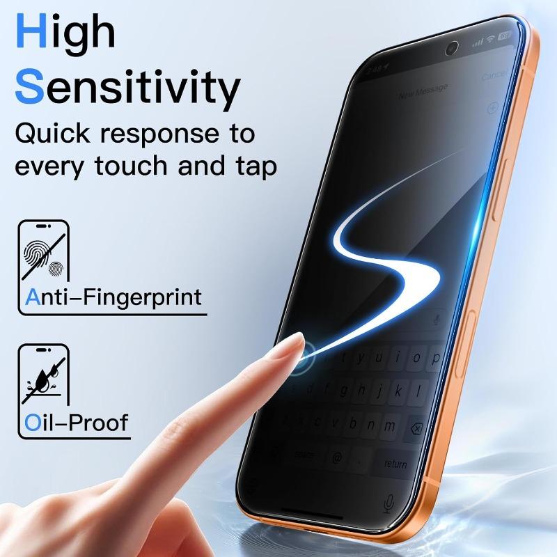 6 in 1 Privacy Tempered Glass for iPhone Duo 18Pro Max Anti-Spy Screen Protector with Camera Lens Film for iPhone 17Air 17Pro2