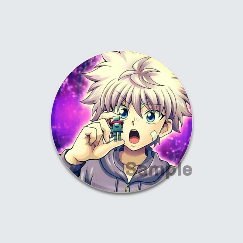 32/44/58 мм Фанаты Коллекции Аниме Hunte Hunte Брошь Gon Killua Kurapika Leorio Эмалевая булавка Рюкзак Воротник Значок Мультфильм Ювелирные изделия Подарки