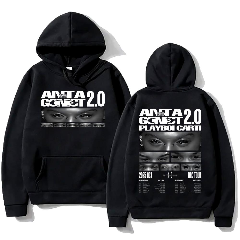 Толстовки рэпера Playboi Carti Antagonist Tour Свитшоты Мужские Женские Хип-хоп Уличная одежда Мужские Пуловеры Y2K
