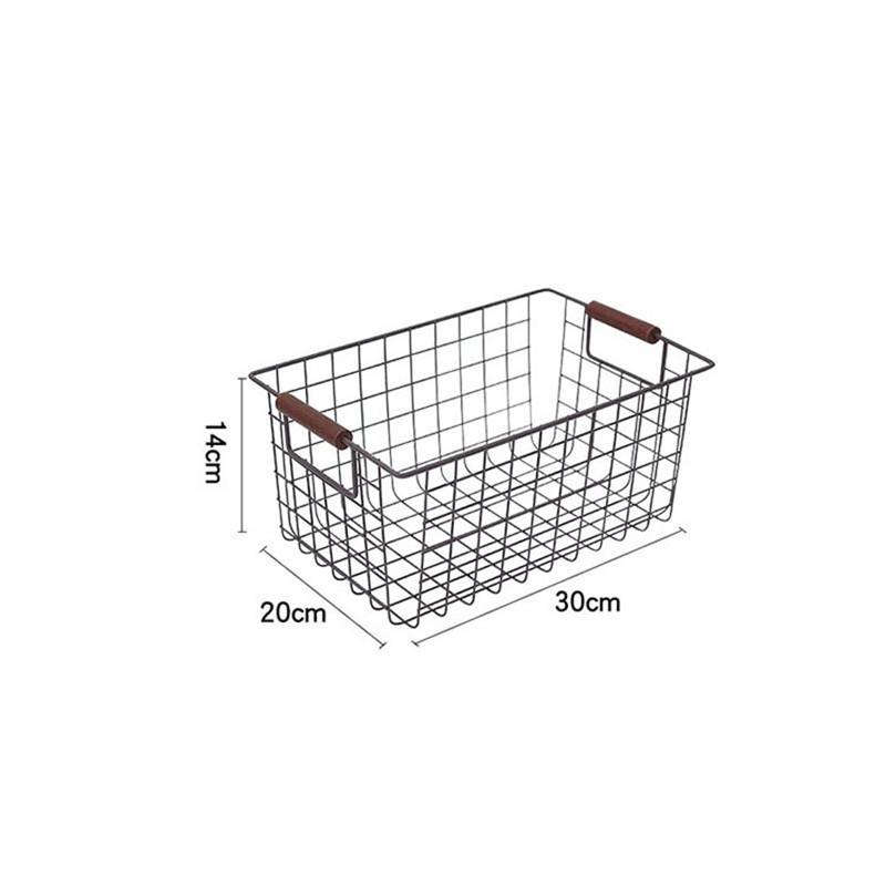 Japanese Wrought Iron Storage Basket Household Simple Bathroom Snacks Desktop Organizer Books Holder Kitchen Sundries Container