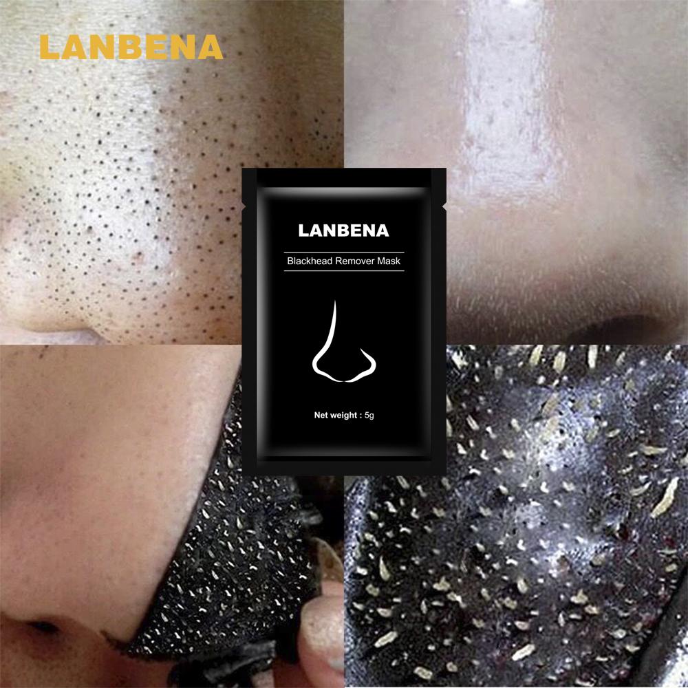 Маска для носа для удаления черных точек Lanbena Pore Strip Черная маска Пилинг Лечение прыщей Уход за кожей