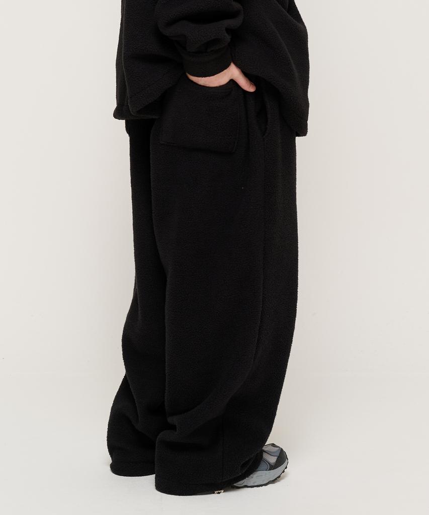 CARGOBROS Teddy Over Fleece Wide String Pants (Black)
