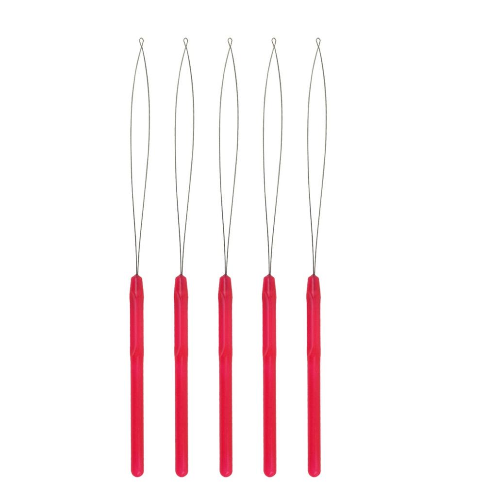 5 шт. Инструмент для продевания крючка для наращивания волос, петля для иглы, инструмент для продевания нити, силиконовые микробусины