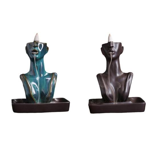 Антикоррозийный держатель для ароматических палочек с открывающимся ртом, шикарная статуя красоты с обратным потоком