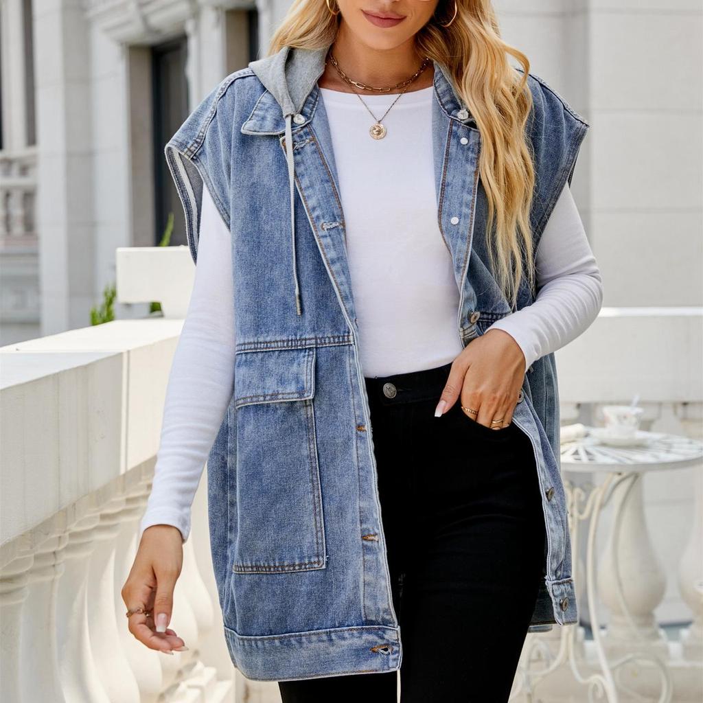 ZIMOXUAN Stylish and Comfortable Women's Summer Denim Vest