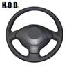 Черный чехол на руль из искусственной кожи, сшитый вручную чехол на руль автомобиля для Suzuki Jimny 2007-2012