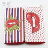 New Polka Dot Lips Women's PU Long Wallet, Wallet Clutch