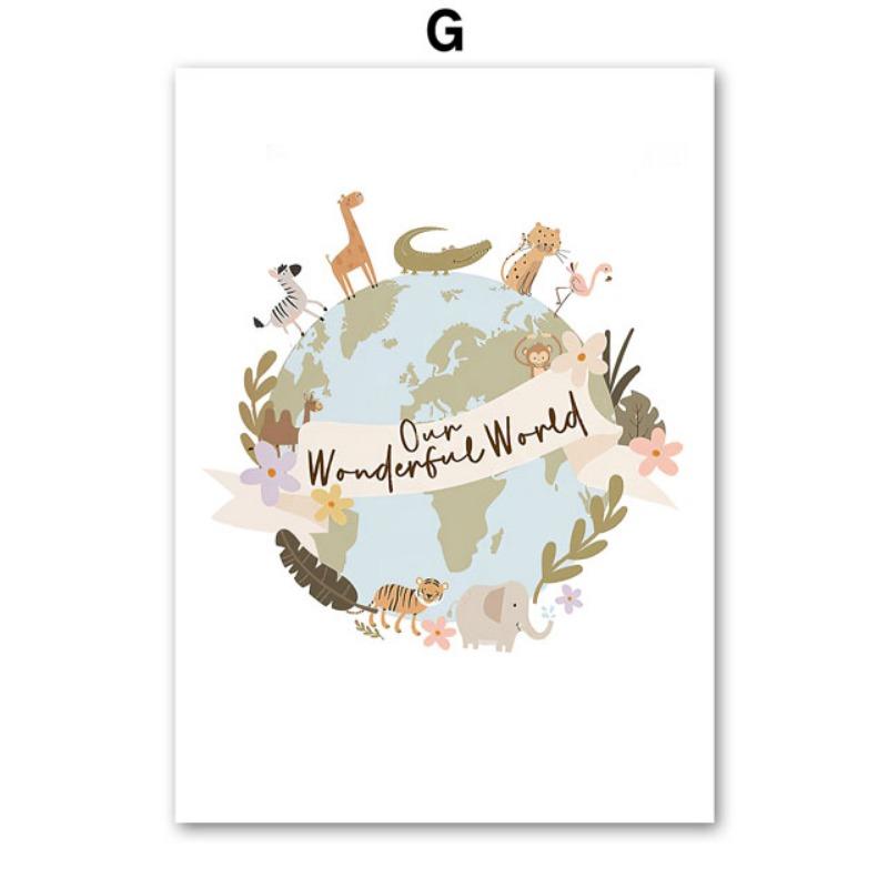 Rocket Earth Sun Moon Stars Explore Nordic Posters And Prints Cartoon Wall Art Canvas Painting for Baby Kids Room Decor Pictures