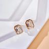 Серьги-гвоздики Huitan Fashion Contracted Style, модные женские золотые/розово-золотые аксессуары с ярким цирконием для повседневной жизни