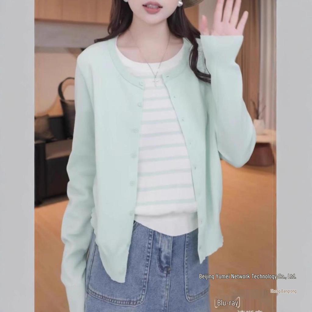 Striped Color Block Two-Piece Knit Sweater - Plus Size Slimming Style for Autumn 2025