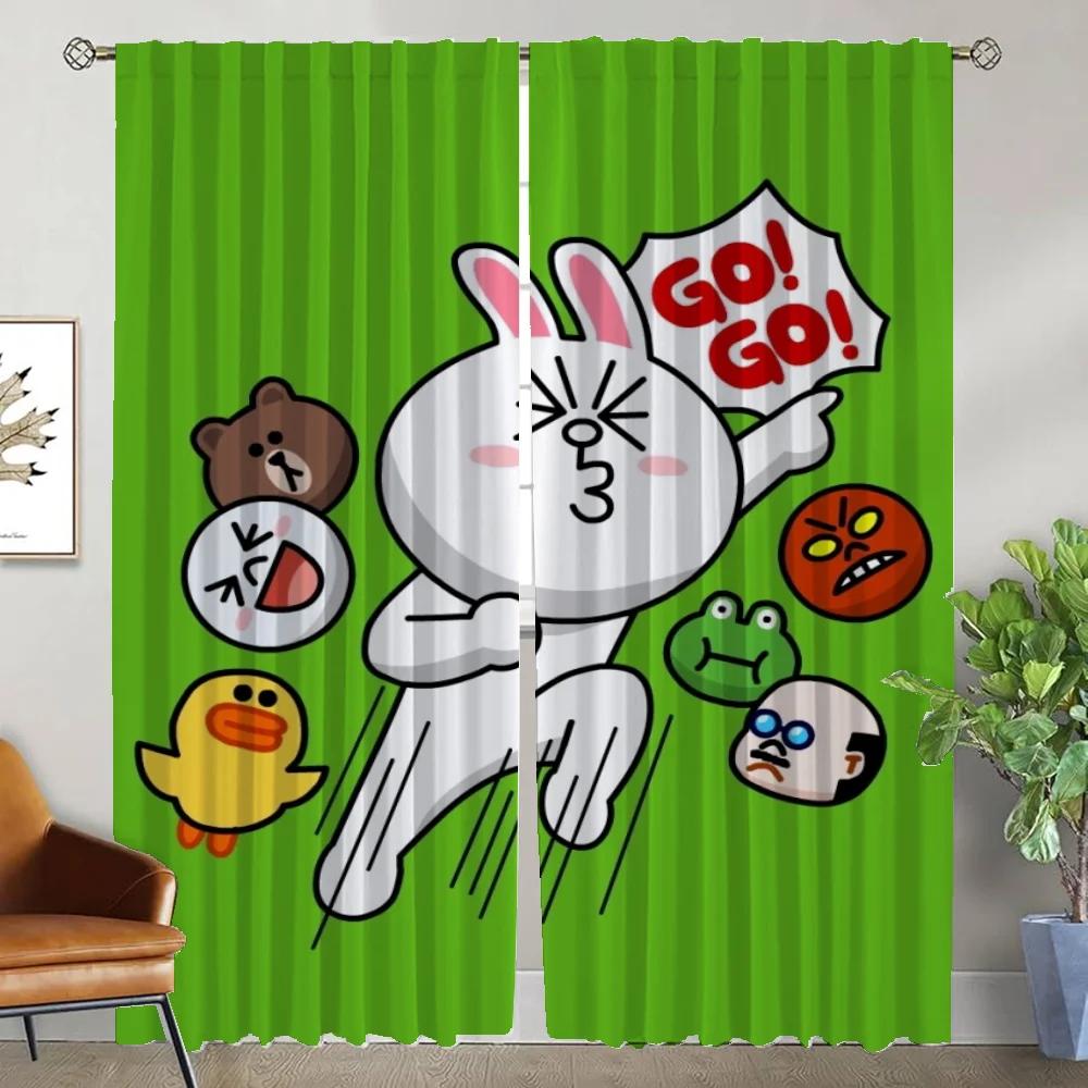 Шторы для кухни L-line Friends для гостиной, перегородка, затемняющая штора, тюль для спальни, шторы для домашнего интерьера, 2 шт.