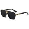 SHEEN KELLY Polarized Vintage Sunglasses (Square Flat-Top / Metal Accents / 55 Size)