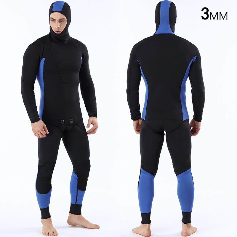 Diving Wetsuit Mens 3mm Split Two-Piece Thermal Warmth Surfing Snorkeling Swimming Suit Cold Water
