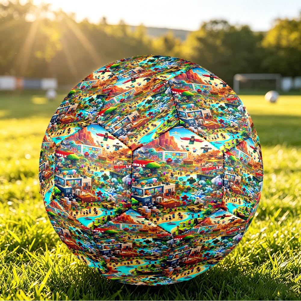 Size 5 Football Roblox Pattern, Wear‑Resistant Soccer Ball for Match Training Daily Sports Play
