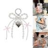 Chic Pearl Butterfly Knot Love Hanging Ornament Bows Keychain Unique Keyring Bag Pendant for Handbag Purse Decoration