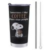 Snoopy Coffee Convenience Store Water Direct Stainless with 600ml Tumbler, Mug, Cup, Cup, Cold/warm, Bottle, Drink, Steel, Lid, Portable, Straw,