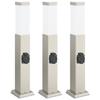 3 Pack Stainless Steel Bollard Lights with Socket 50 cm IP44