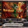Wall Hanging Tapestry Custom NameCristiano Ronaldo Pattern Personalized Printed Fabric Wall Decor