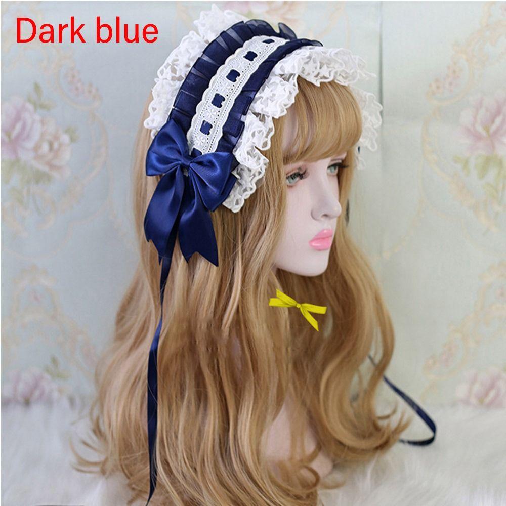 Повязка на голову с заколками Лолита с оборками Заколки для волос из кружевной ленты Вышитые заколки для волос