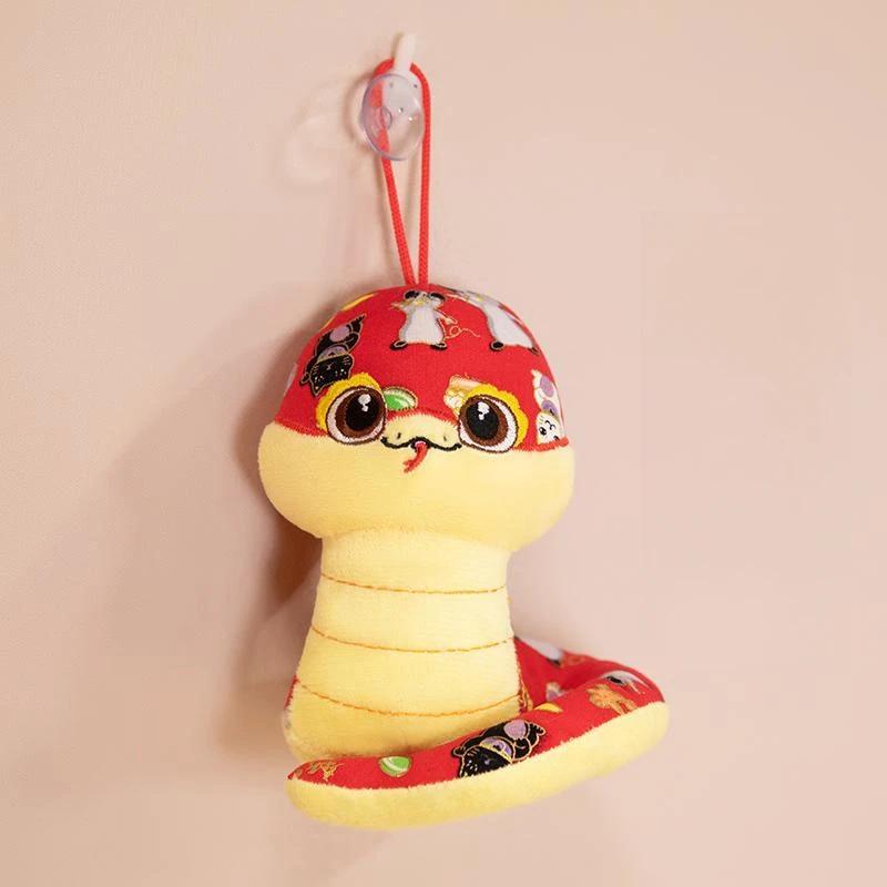 Талисман года змеи, плюшевая кукла, мультяшная плюшевая игрушка «Счастливый знак зодиака змея», украшение на китайский Новый год 2025, новогодние подарки