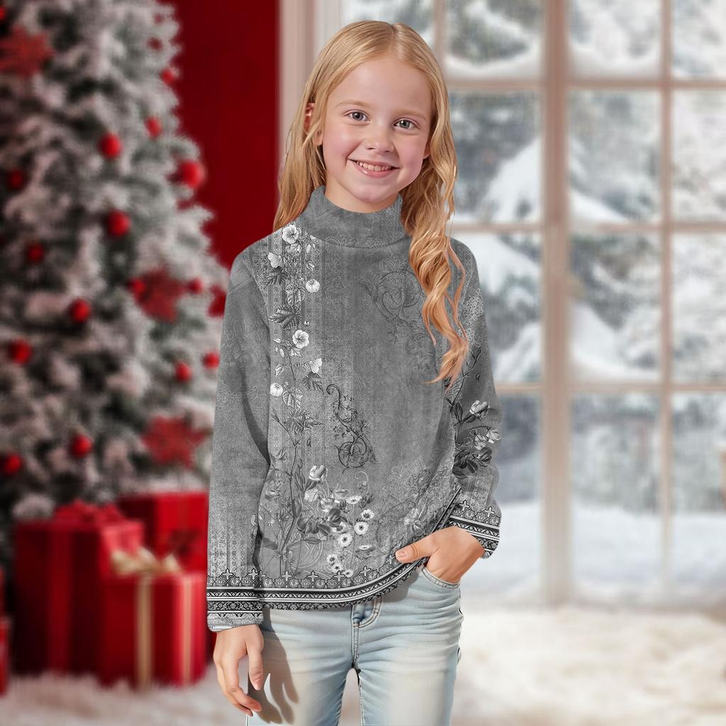 Детская повседневная футболка с длинным рукавом и принтом