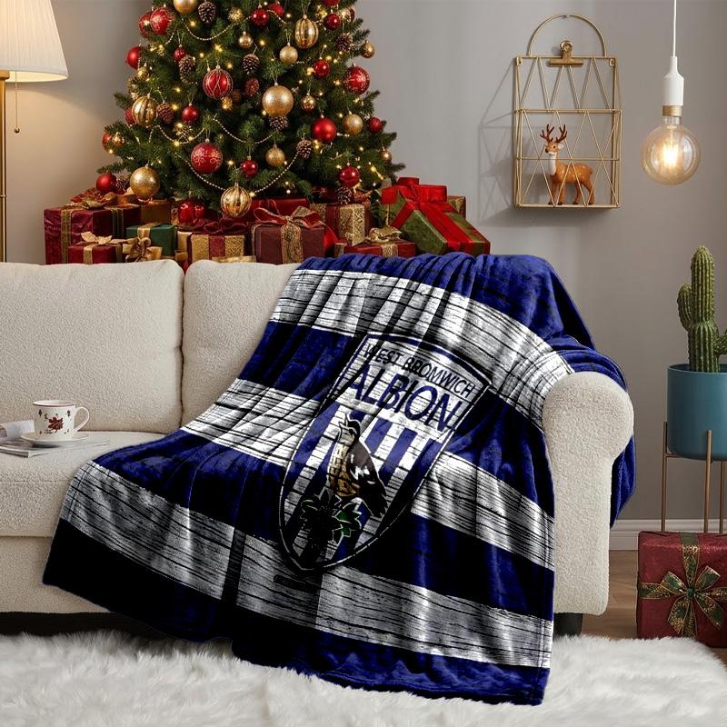Bromwich Albion Throws Blanket Flannel Blankets Plush for Couch Bed Gifts for Men Women Travel picnic blanket Christmas fan gifts