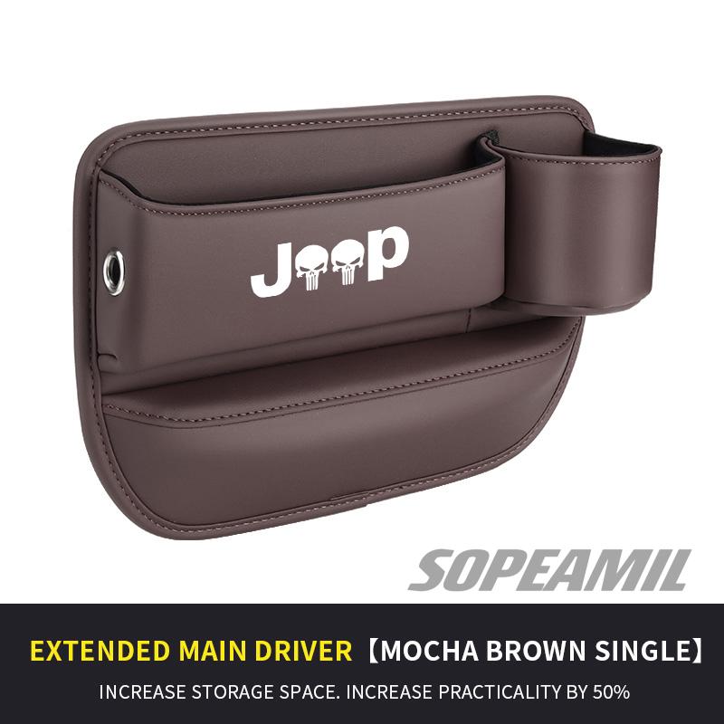 Car Leather Seat Crevice Water Cup Holder Storage Box Jeep Wrangler Grand Cherokee Renegade Compass Gladiator Patriot Commander ALQ1