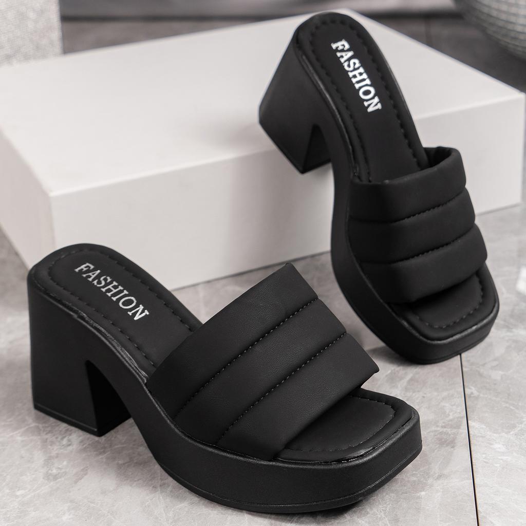 Размер 35–43, брендовые новые женские летние сандалии на платформе, модные однотонные женские шлепанцы на танкетке и высоком каблуке, повседневные женские шлепанцы для вечеринок