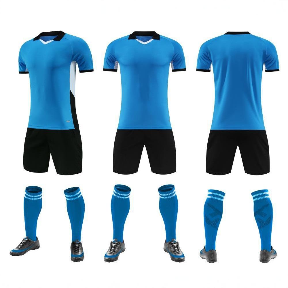 Soccer Uniform Sports Training Uniform Set For Men And Women Adults Children Printed Clear Plate Short Sleeve Competition
