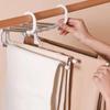 Yousheng Pants Hanger Trousers Rack Strong Load-bearing Foldable Design Anti-Slip 5-Layer Clothes Hanger Scarf Holder Wardrobe Organizer