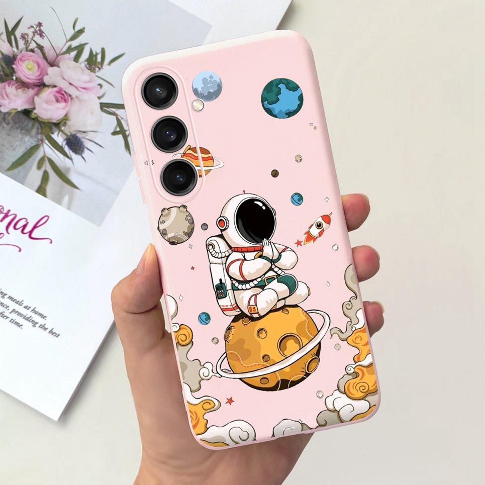 Для Huawei Samsung Galaxy M15 F15 Задняя крышка Мягкий матовый жидкий силикон Чехол Samsung F15 Корпус Астронавт Динозавр