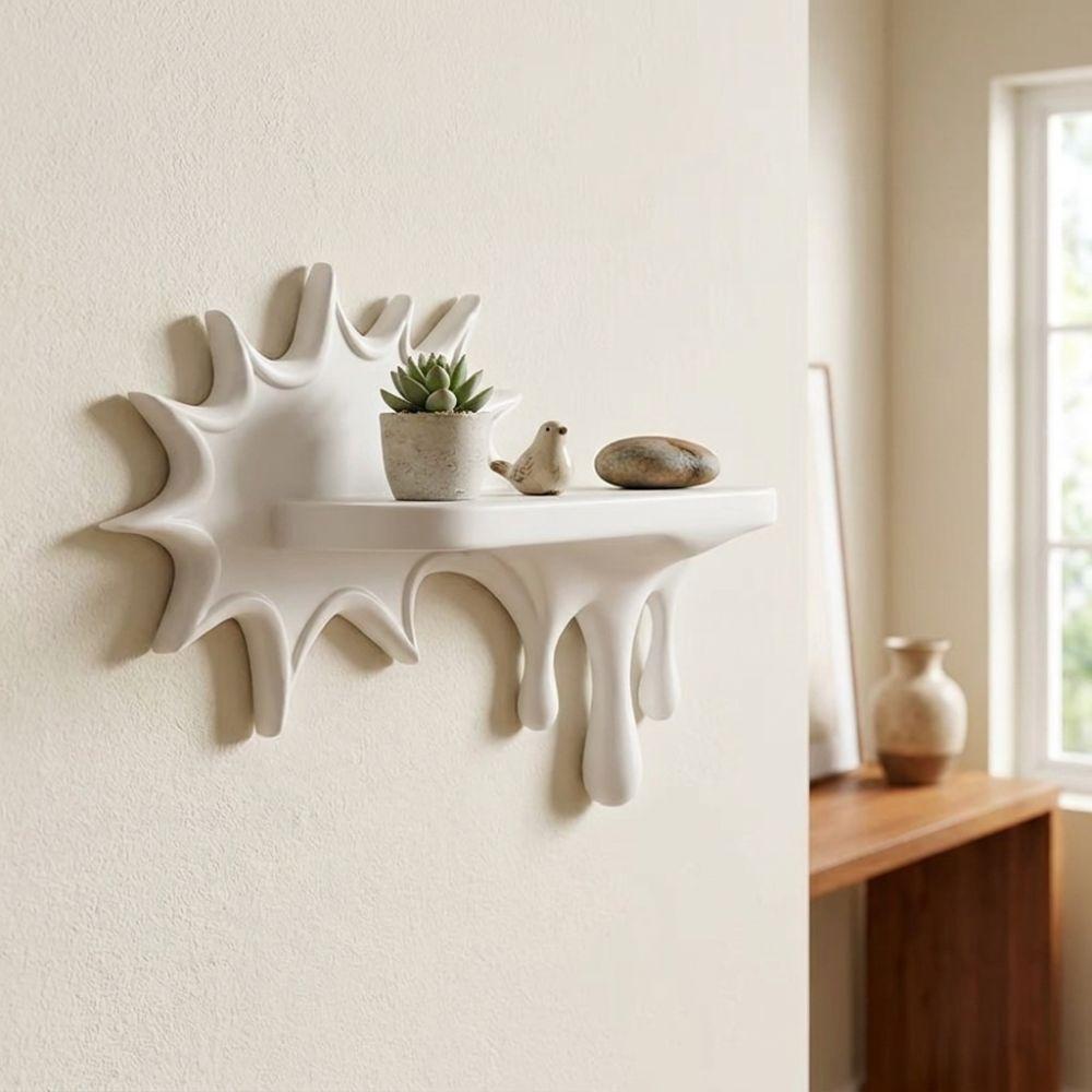 3D Printed Floating Wall Stand Irregular Shape Melting Display Rack Home Decoration