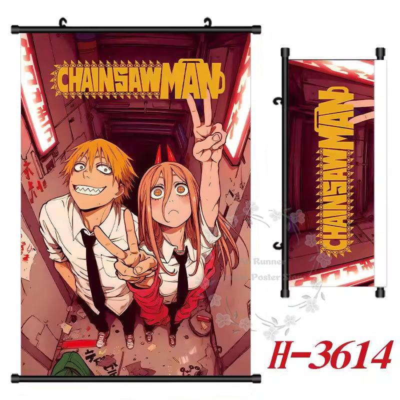C-Chainsaw Man Hd Poster Scroll Painting Peripheral Hanging Painting Bedside Living Room Background Wall Cloth Painting