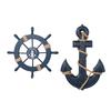 Creative Ship Rudder Anchor Home Decoration Craft Mediterranean Ocean Themed Combination Wall Mounted Wooden Craft Boat Rudder