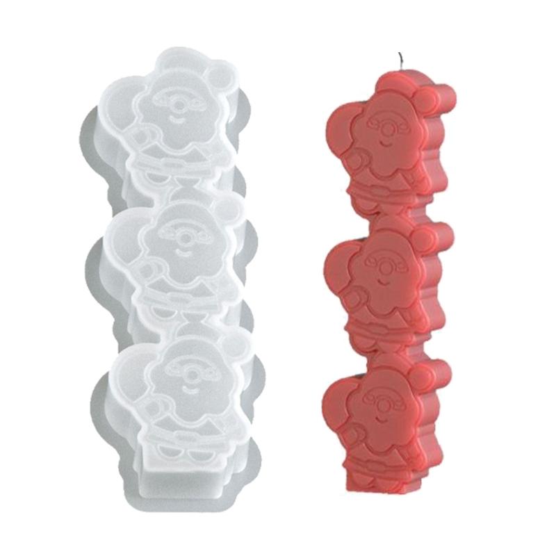 Holiday Silicone Baking Mold Santa Reindeer Angel Gingerbreads Man Candle Chocolate Maker With Nonstick Front