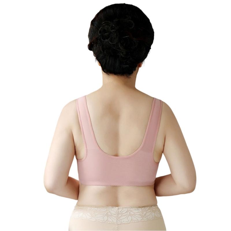 Бюстгальтер с кружевом спереди и пуговицами для женщин среднего и пожилого возраста, удобный бюстгальтер с широкими бретелями