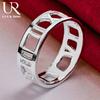 925 Sterling Silver Hollow Roman Numeral Ring Fashion Wedding Jewelry