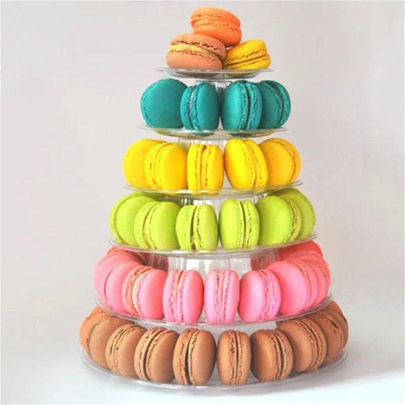 6-Tiers Cake Display Stand Cupcake Tower Rack Cake Stands PVC Tray For Wedding Birthday Cake Decorating Tools Bakeware