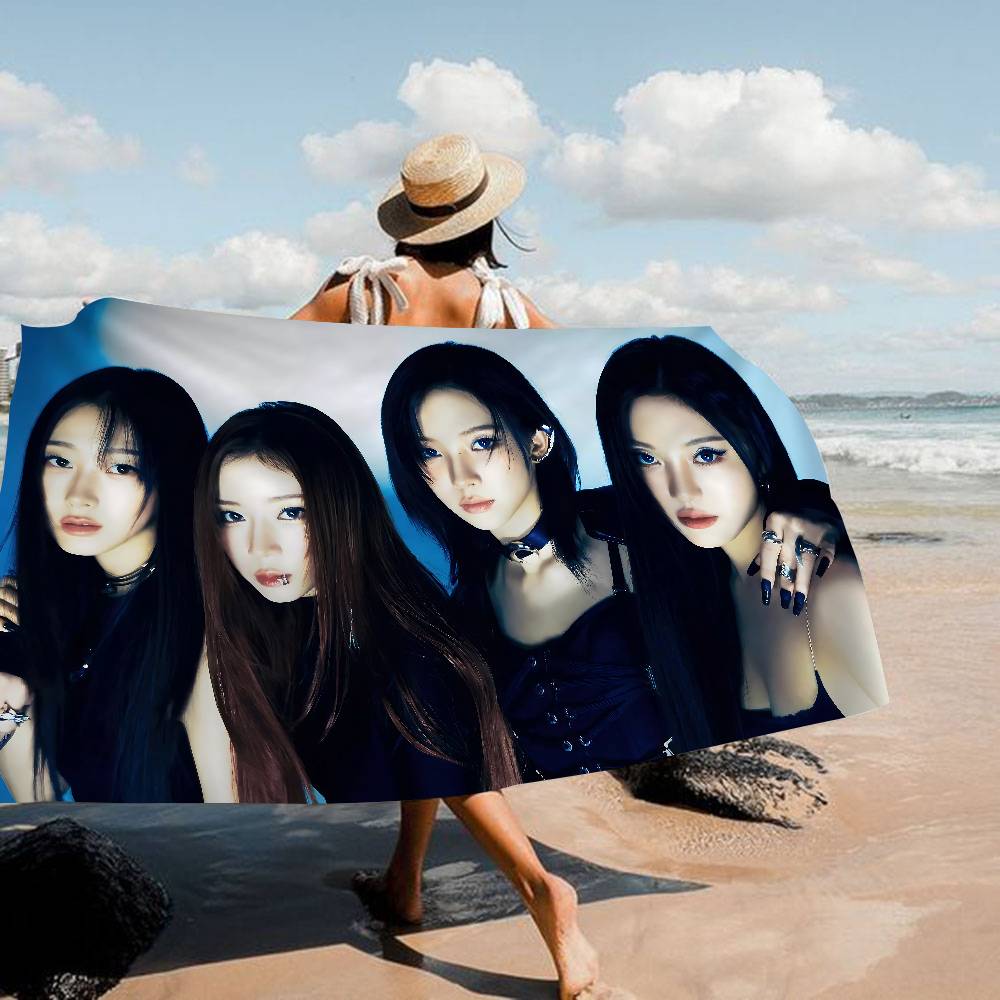 Band Singer A-aespa Kpop Anime Beach Swimming Towel Soft Absorbent Washcloth Children's Gifts For Kids Travel Camping Gym