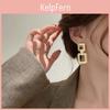 European American Square Fashion And Simple Minority Design Sense Of Individuality Retro Ins Style Versatile Metal Earrings