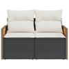 Vidaxl Sofa Ogrodowa Z Poduszkami, 2-Osobowa, Czarna, Polirattan