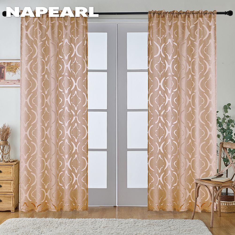1 шт. NAPEARL 10% затемнение модный универсальный тюль персонализированный цветочный жаккард прозрачная занавеска для кухни гостиная спальня окно домашний декор