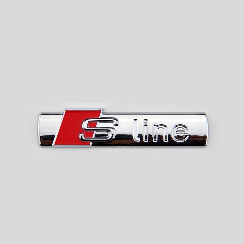 Металлический Хромированный Черный Логотип Sline Шильдик S Line На крыло автомобиля Для Audi A3 A4 A5 A6 A7 Q2 Q5 Q7 Q3 TT Наклейки S Line