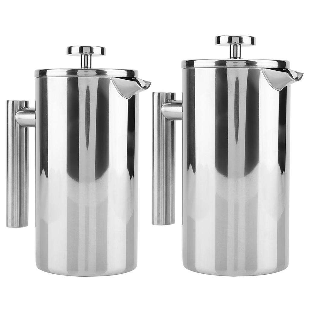 Кофеварка френч-пресс из нержавеющей стали с двойными стенками, чайник для чая с фильтром, кофейная посуда ручной работы для приготовления кофе и чая