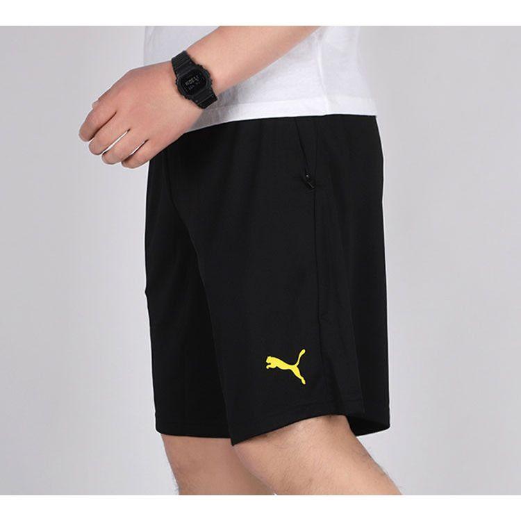 Puma Повседневные футбольные дышащие шорты с эластичной талией Мужские шорты Черные 753497-12