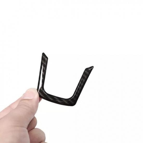 For Jaguar F-PACE 2017-21 ABS Carbon Fiber Steering Wheel Sheet Panel Cover Trim