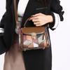 Autumn New Color-blocked  Leather Feminine Small Square Tote Elegant Shoulder and Crossbody Bag