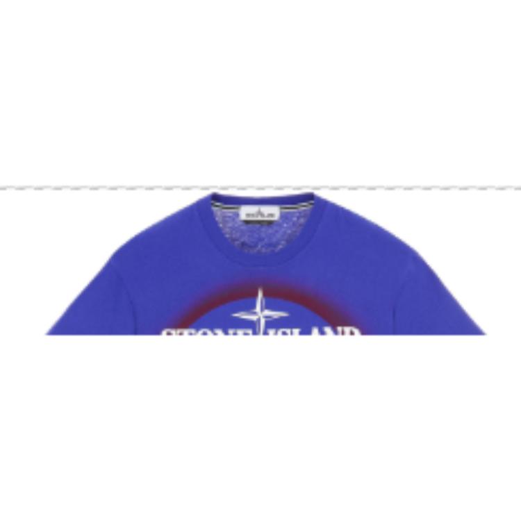 STONE ISLAND Футболка с коротким рукавом Ярко-синяя Мужские Топы 76152NS96-V0022