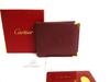 Authentic Cartier Must de Cartier Bordeaux Leather Bifold Bill Wallet Purse #b079  Open box
